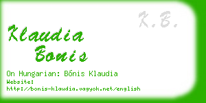 klaudia bonis business card